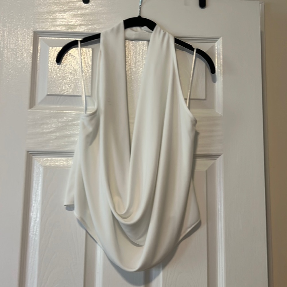 Zara draped open back halter top